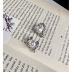 Asymmetrical Silver Pearl Studs